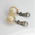 cercei perle solitaire. clips. argint & perle faux. Italia anii'30